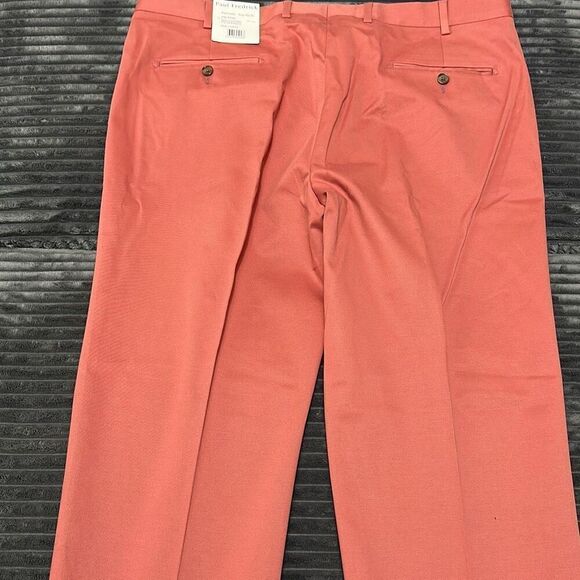 Paul Fredrick Cotton Stretch Twill Pants Rose Men’s 40x30 NWT - Picture 9 of 10